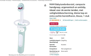 Babytandenborstel €5,10 - Amazon 🇧🇪